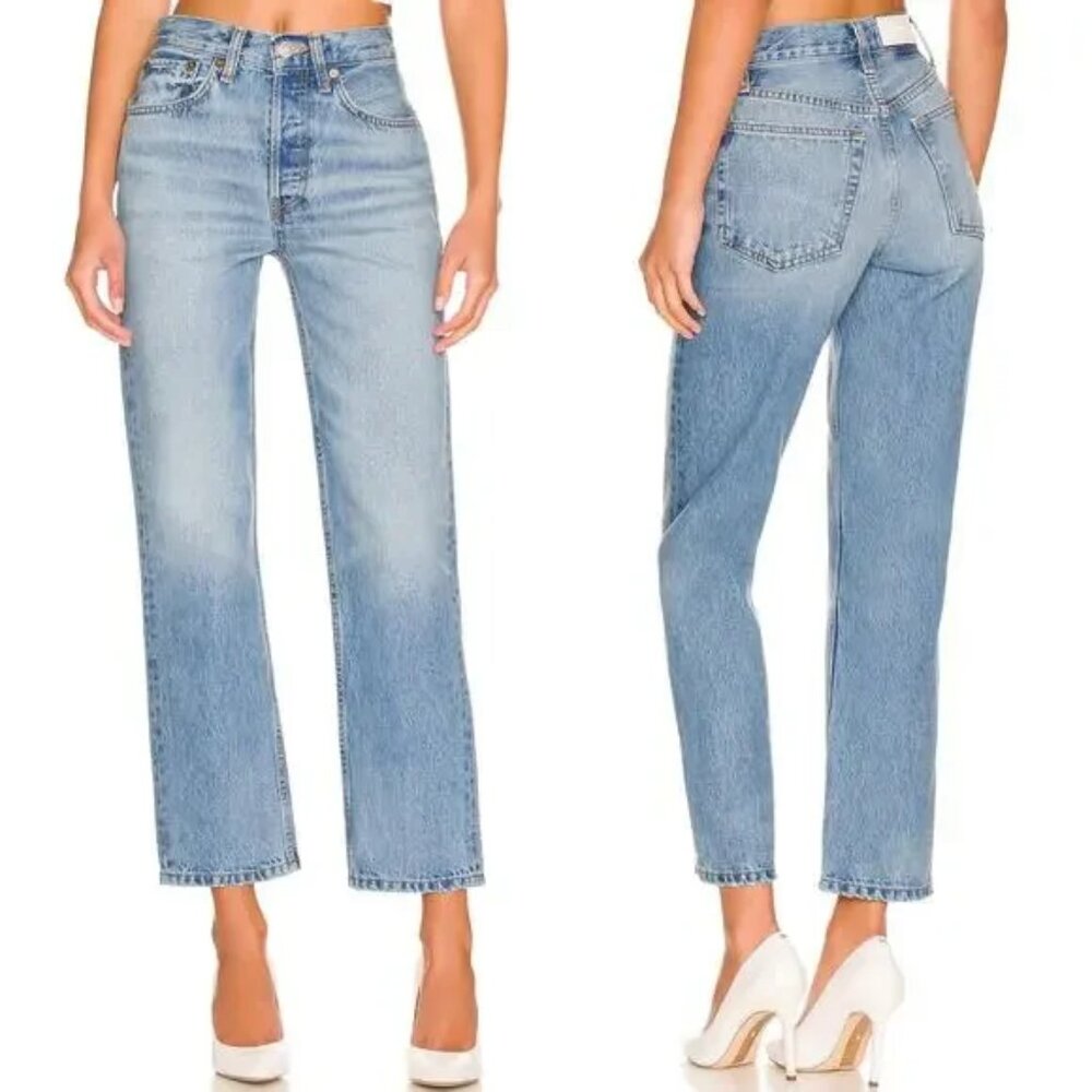 RE/DONE 70s Stove Pipe Jeans Favorite Bleu
